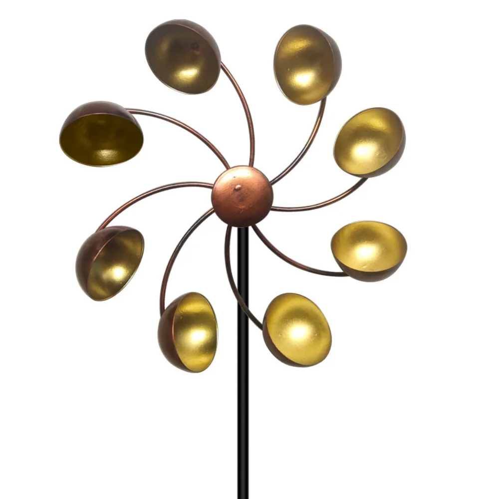 

Garden Decorative Pile Metal Wind Rotator Rotating Detachable Flower Shaped Windmill Creative Iron Art Wind Gyro Backyard Patio