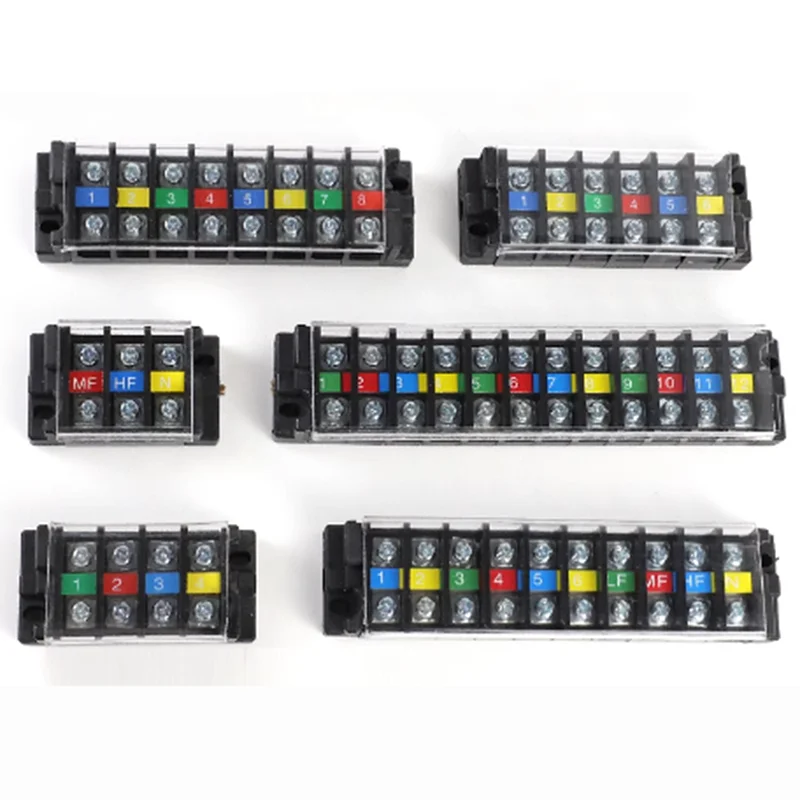 TA series Quality Screw Fixed Connector Screw wiring terminal Block 20A 2/3/4/5/6/8/10/12P Specialized for Distribution Box