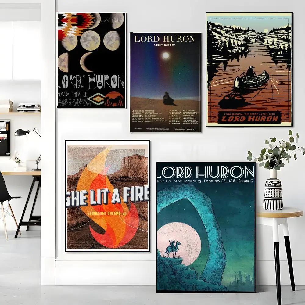band L-Lord Huron-N Painting Calligraphy Boho Botanical Decor for Living Room Elegant Home Style