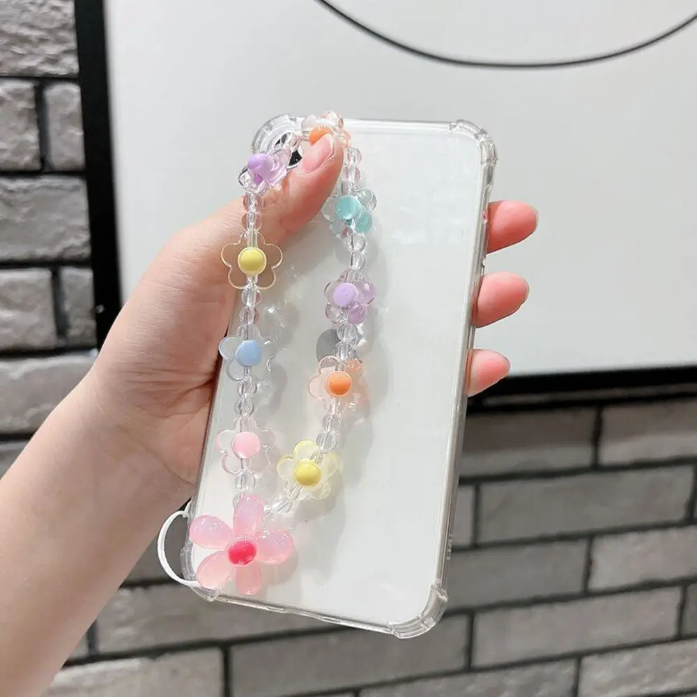 

Colorful flower bracelet short mobile phone hanging rope creative wrist hanging chain high-end handmade bead string pendant