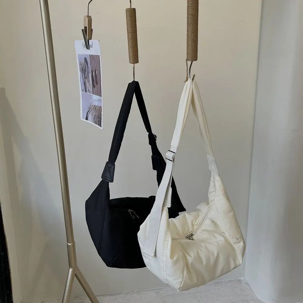 Onderarmruimte Katoenen Crossbody Tas Effen Kleur Grote Capaciteit Dumplings Schoudertas Draagbare Koreaanse Stijl Mode Handtas