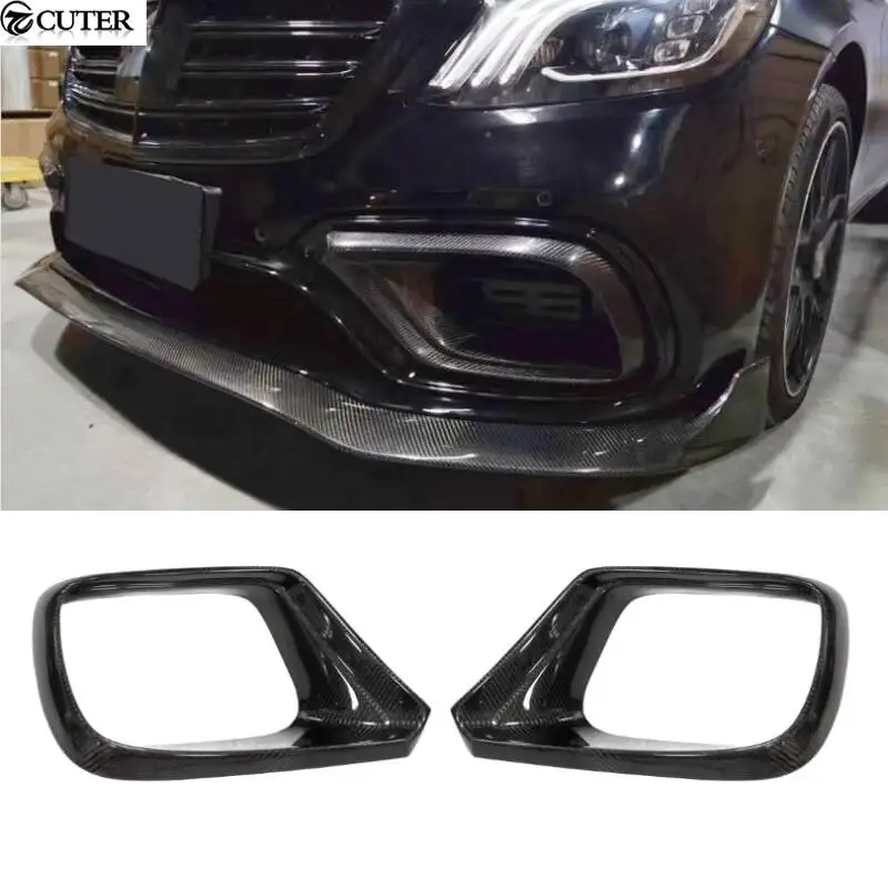 

W222 S65 S600 Carbon Fiber Frp Front Bumper Side Fender Air Vents Moulding Trims for Benz W222 S65 Amg Bumper 19-20 Car Styling