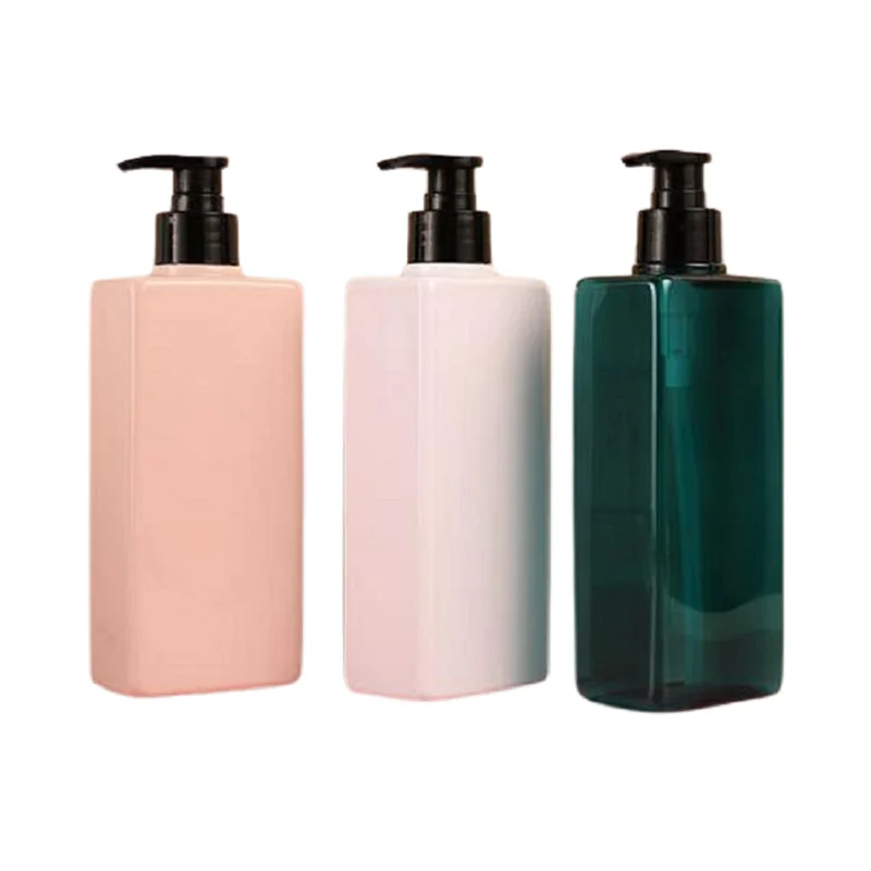 

400ml Packing Plastic Empty Bottle Black Lotion Press Pump Square Shape Portable Refillable Packaging Container 10Pieces