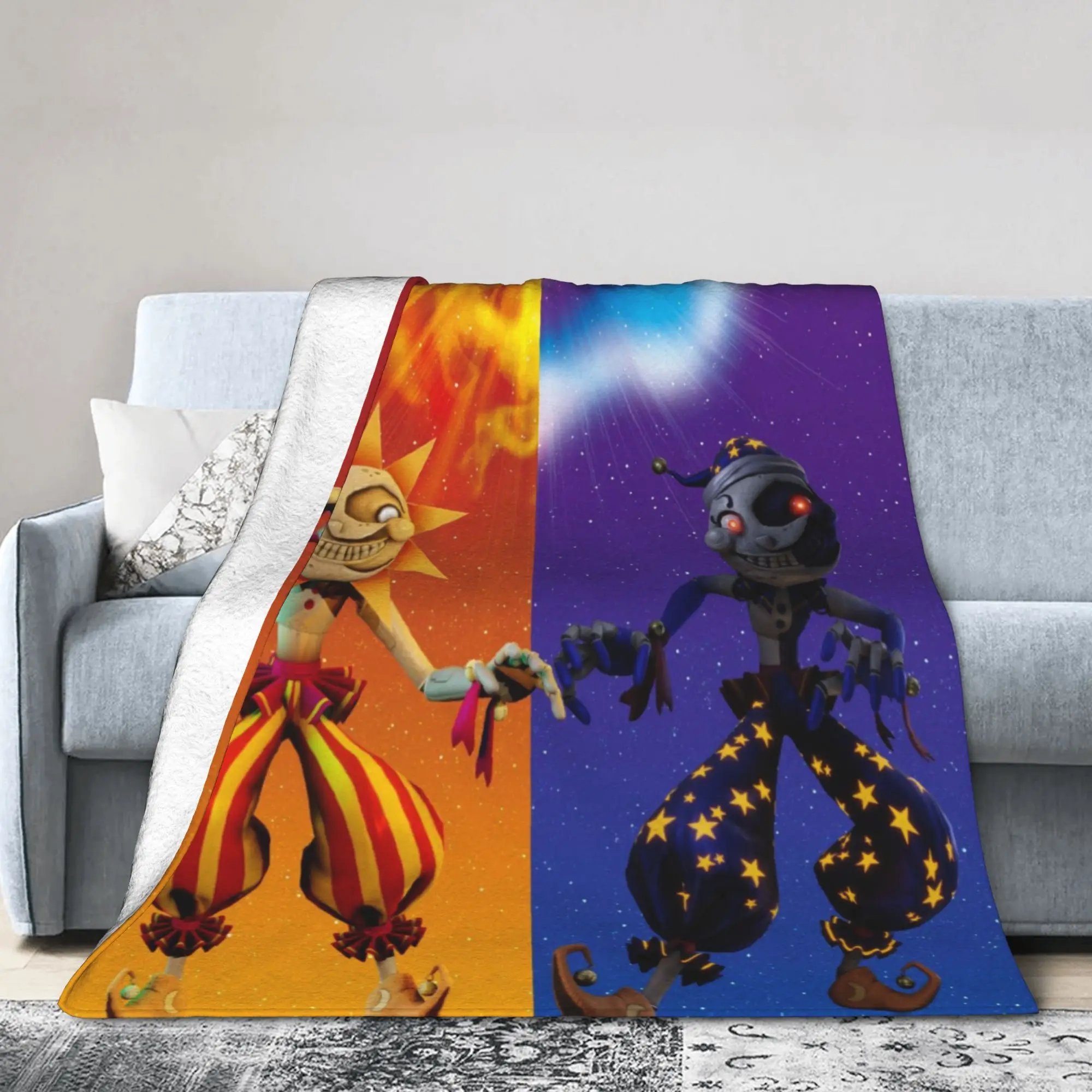 New Arrival Sundrop And Moondrop fnaf Blanket Super Soft Velvet  Cozy Throw Blanket Machine Washable