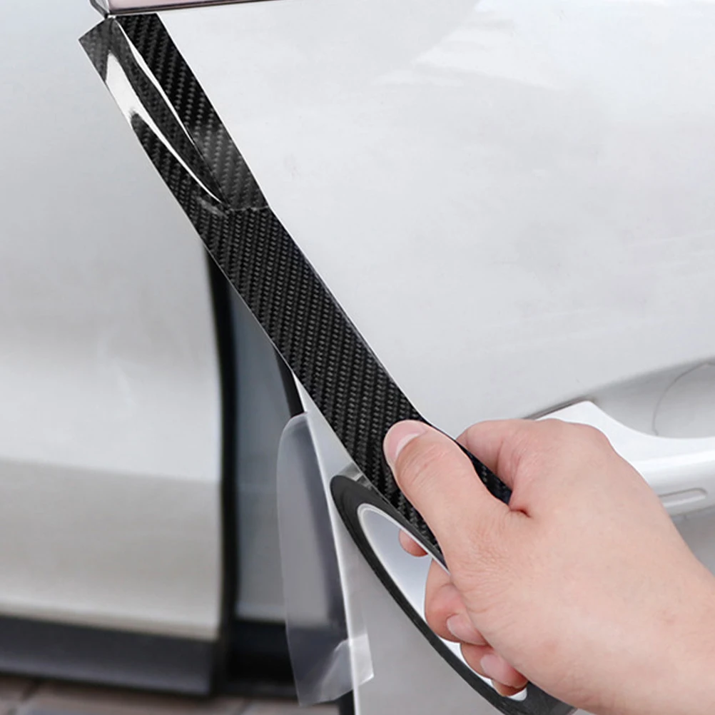 

Carbon Fiber Black 7cmx5m Anti Collision Strip Stickers Car Door Guard Bumper Protector Edge Vinyl Scratch Resistant Universal