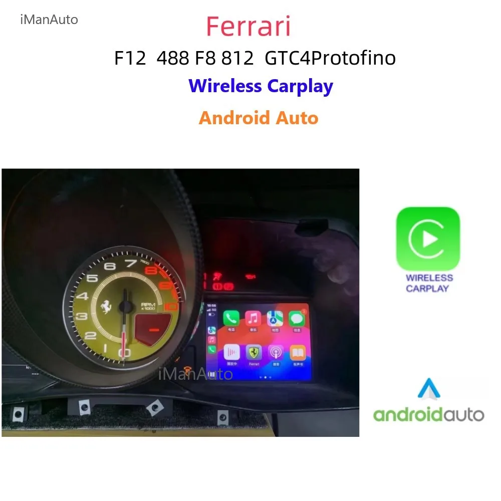 

Wireless CarPlay Module For Ferrari 488 F12 488 F8 812 GTC4 Protofino Android Auto mirror link AirPlay Car Play function