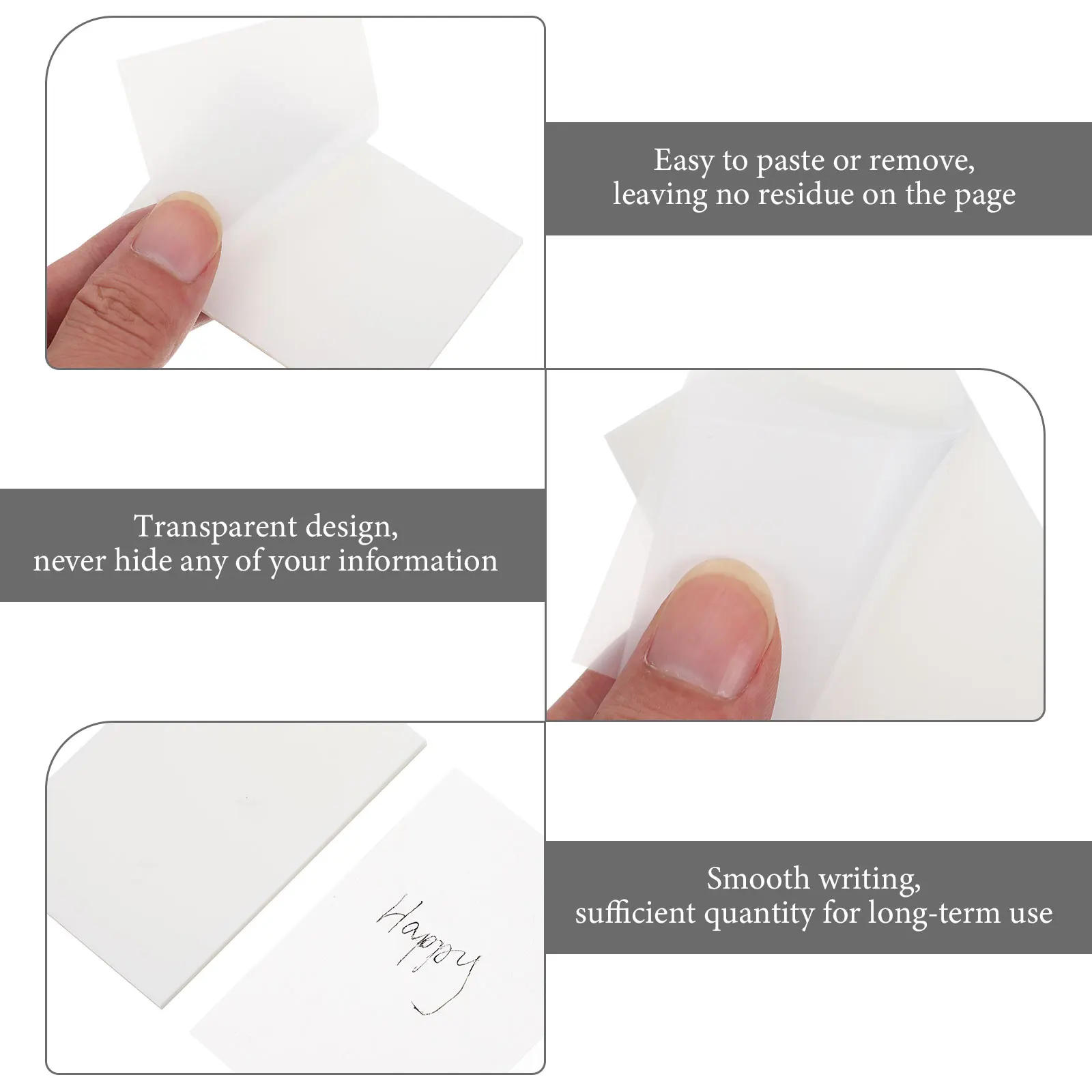 

10 Pcs Notebook Transparent Index Sticker Pads Notepad The Pet Sticky Memo Stickers
