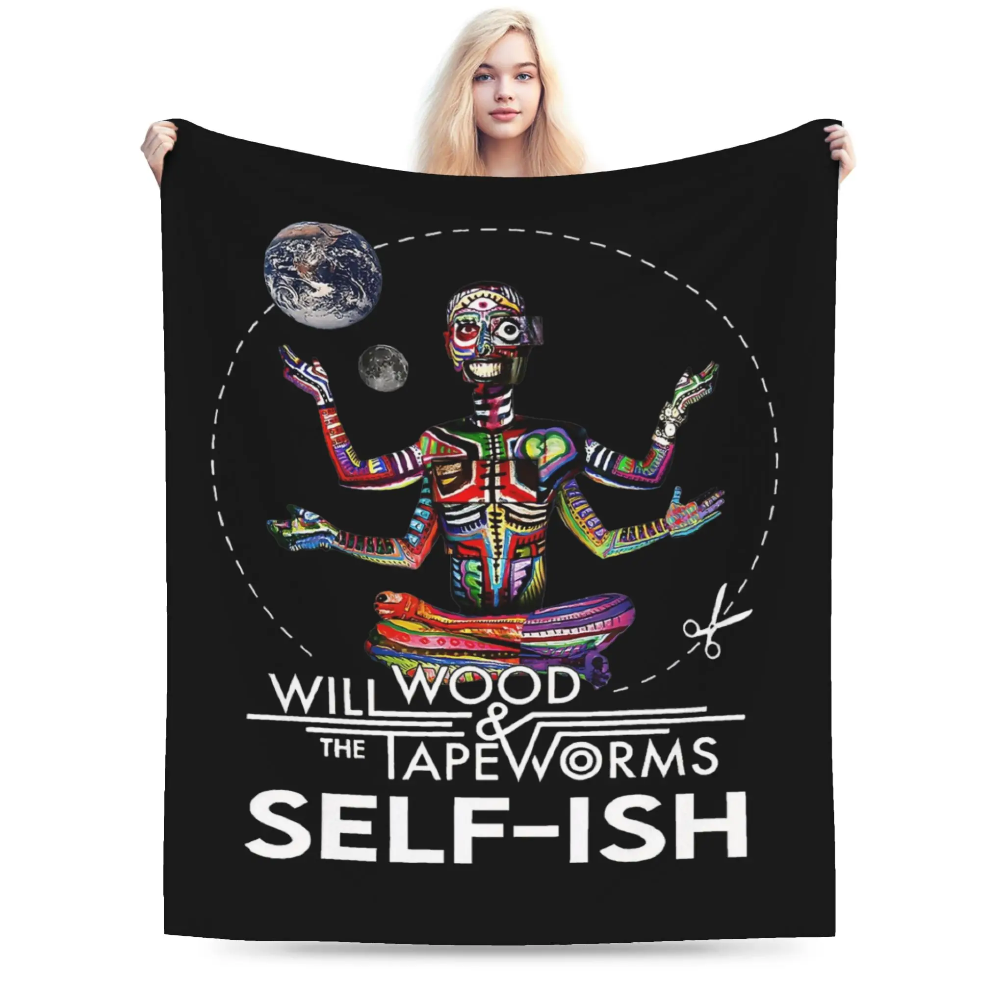 Meditation Colorful Selfish Self-ish Will Wood Blanket Flannel  Winter   Warm Throw Blanket for Bedding Office Plush Thin Quilt
