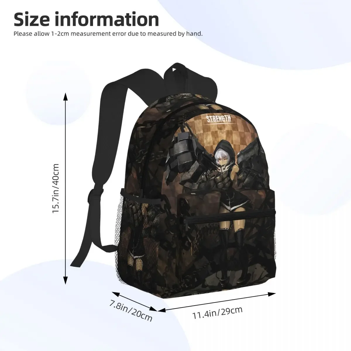 Black Rock Shooter Student Backpack School Bag Hiking Travel Daypack for Boys Girls Fashion Bookbag Shoulder Bags