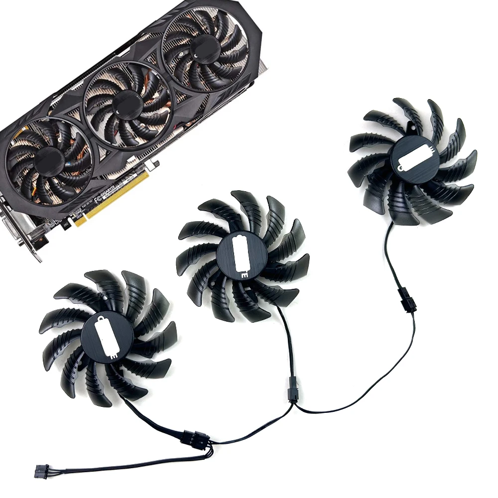 

NEW Cooling Fan 3pin 75MM T128010SM PLD08010S12H GTX970 VGA GPU Cooler Fan For Gigabyte GTX 970 Windforce G1 Graphics Cards Fans