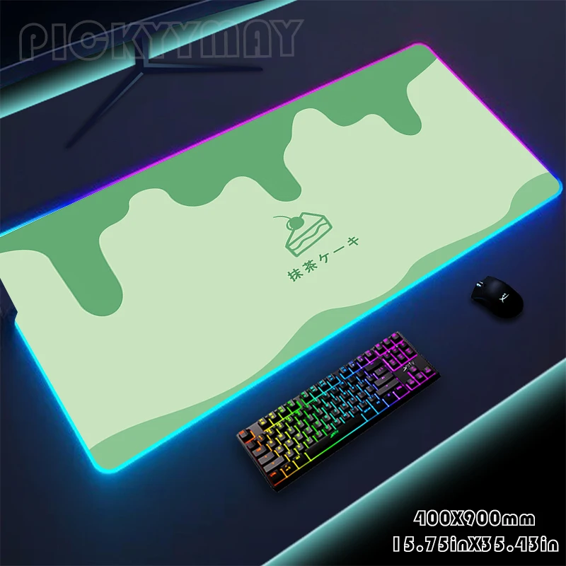 

Большой RGB коврик для мыши зеленого маття, игровой коврик для мыши, коврик для мыши, игровой Настольный коврик, настольные коврики, коврики для клавиатуры RGB XXL 40x90 см, коврики для мыши