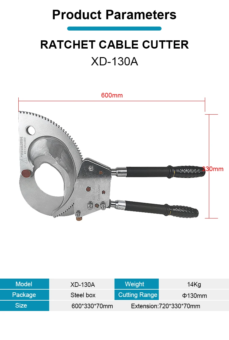 Standard Ratchet Cutter Steel Hand Cutting Scissors for Construction Metal Wire Steel Bar Cutting