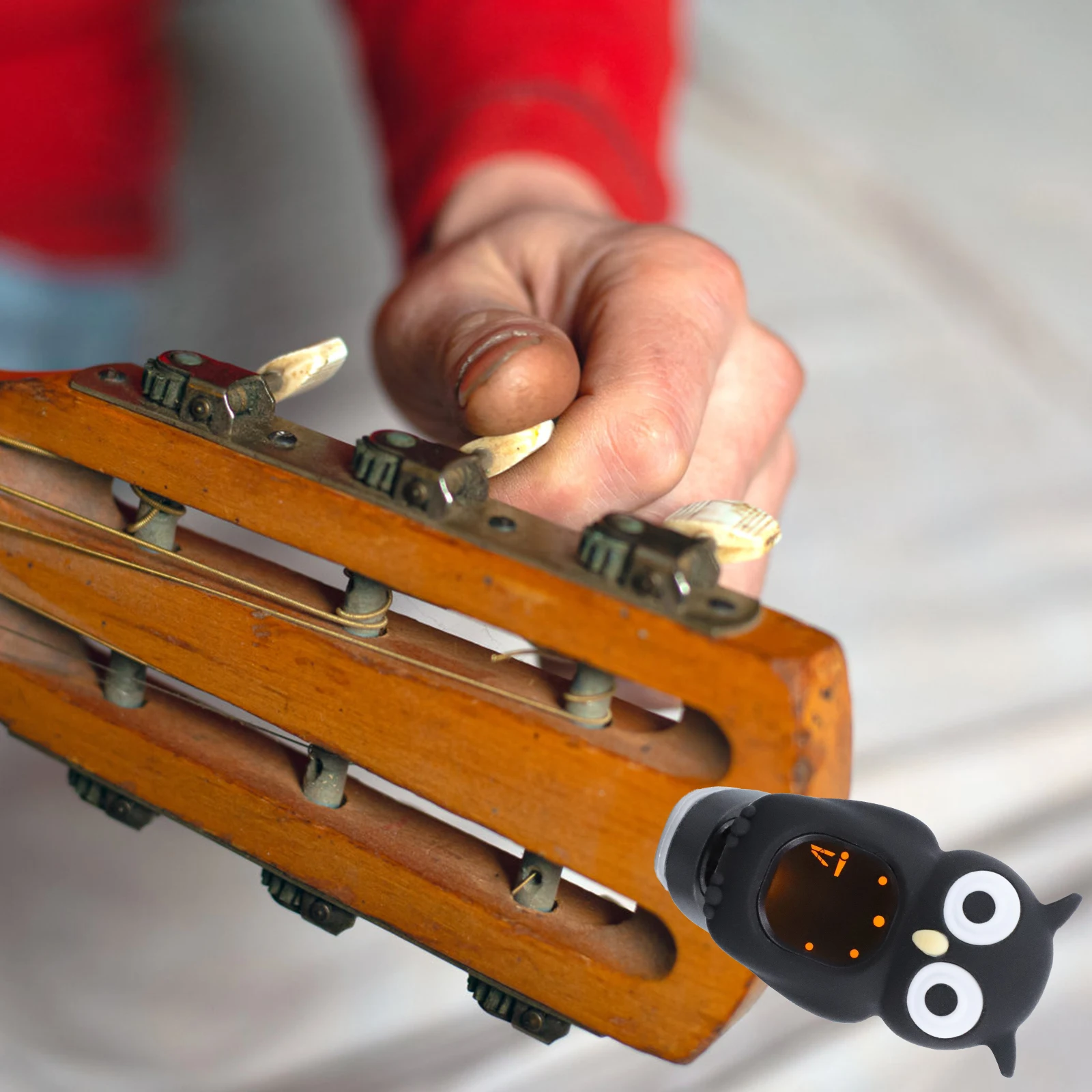 

Owl Guitar Tuner Clip On Bass Ukulele Violin Acoustic Transducer Tone Adjustable Precise Outdoor Durability Practical Musical