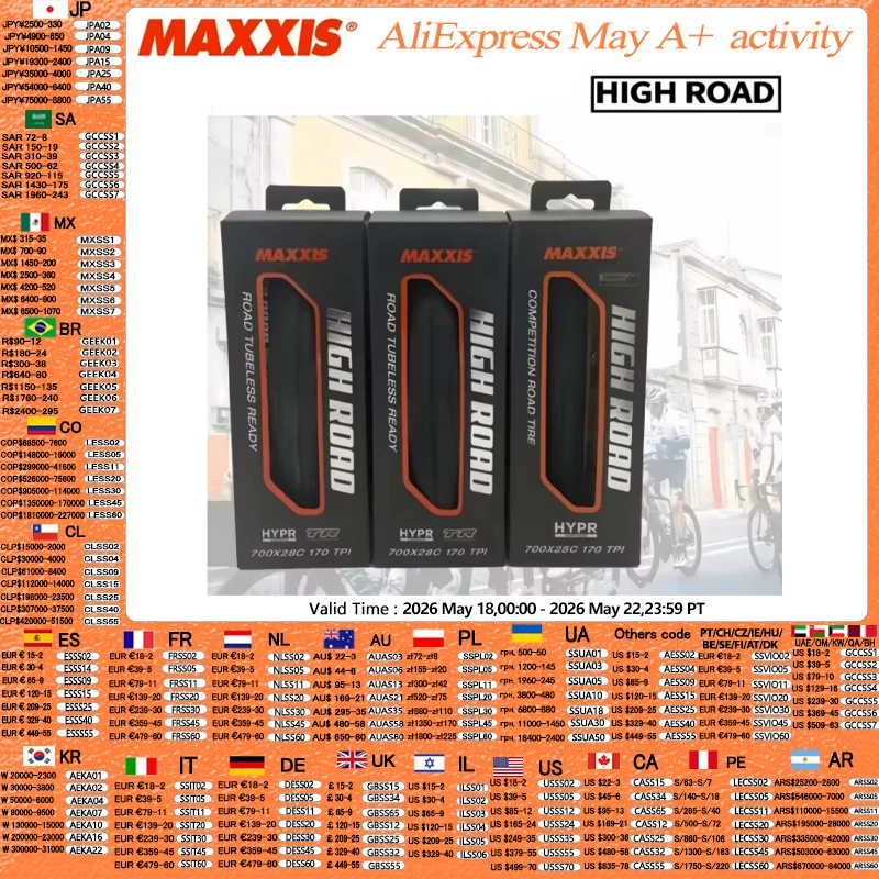 

MAXXIS HIGH ROAD 28X25 700X25 28 32C SL 700X23 25 28C For Road Bike e-bike Bicycle Anti Puncture Folding Tire