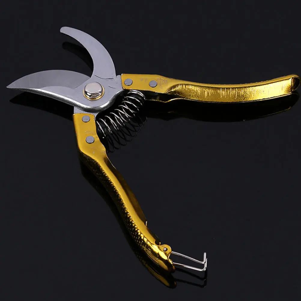 1 قطعة فرع شجرة الفاكهة الذهبية القص عالية الكربون الصلب المواد آمنة مريحة للاستخدام في الحديقة تشذيب القص مقص التقليم #5