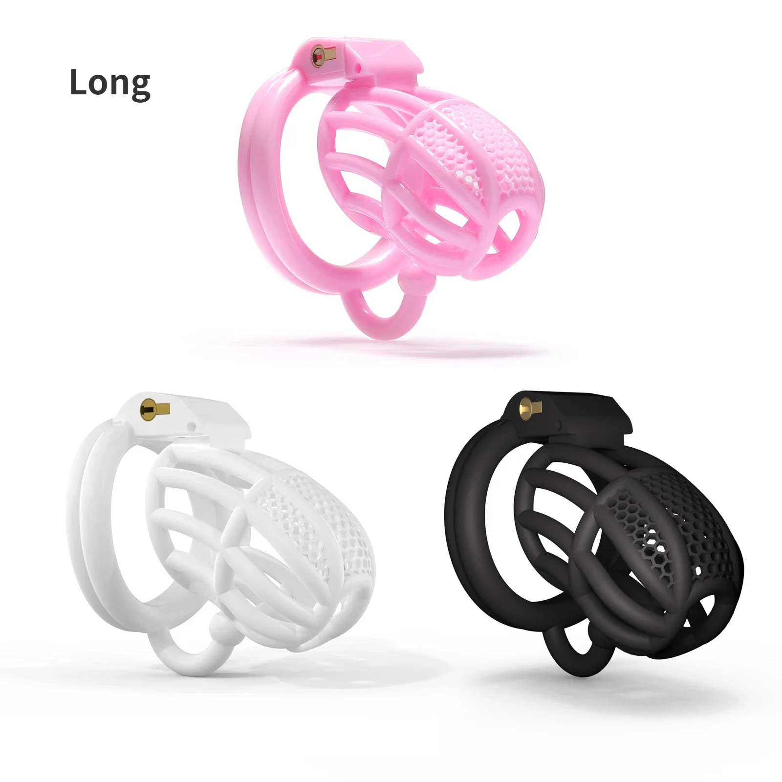 New Mesh Honeycomb Male Chastity Device Breathable Penis Lock Mini/Long Cock Cage 4 Sizes Penis Ring with Hook Adult Sex Toys 18