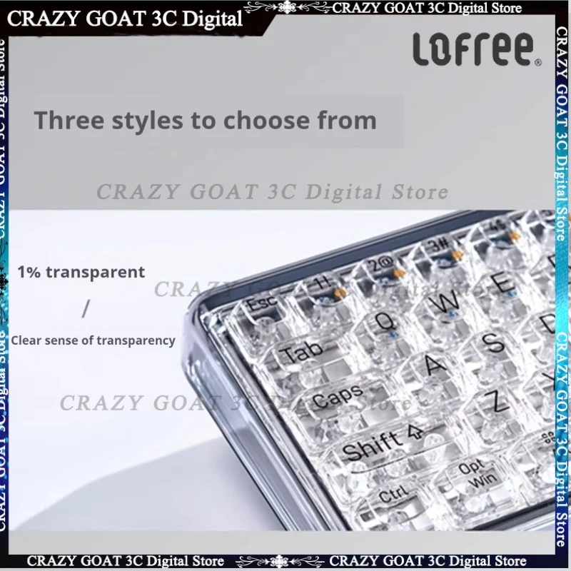 LOFREE 1% transparent Bluetooth keyboard,Wired/Wireless 2000mAh RGB female high appearance office/game/computer/iPad keyboard