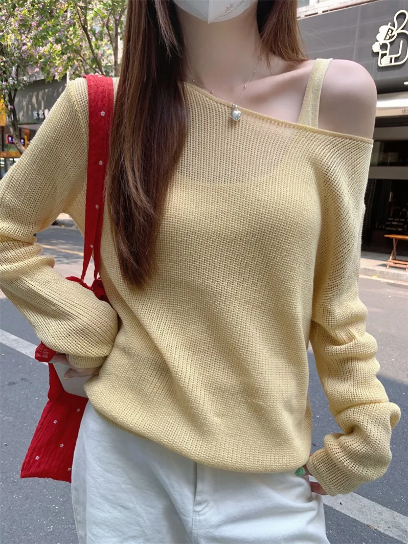 Pure Desire – ensemble deux pièces tricoté en soie glacée pour femmes, Cover-Up Long, vêtements intérieurs légers, débardeur, été