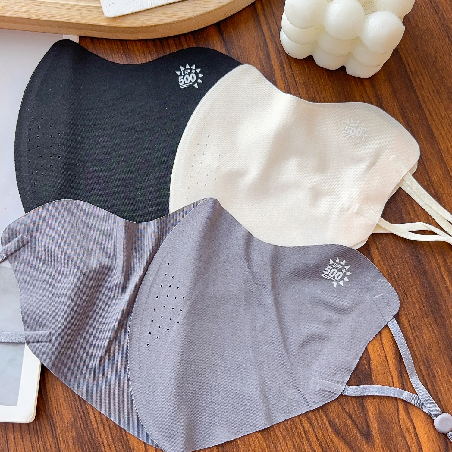 قناع وجه للأشعة فوق البنفسجية قابل للتعديل وقابل لإعادة الاستخدام للحماية من الشمس، غطاء وجه من الحرير الجليدي قابل للتنفس لقناع ركوب الخيل الرياضي في الهواء الطلق #5