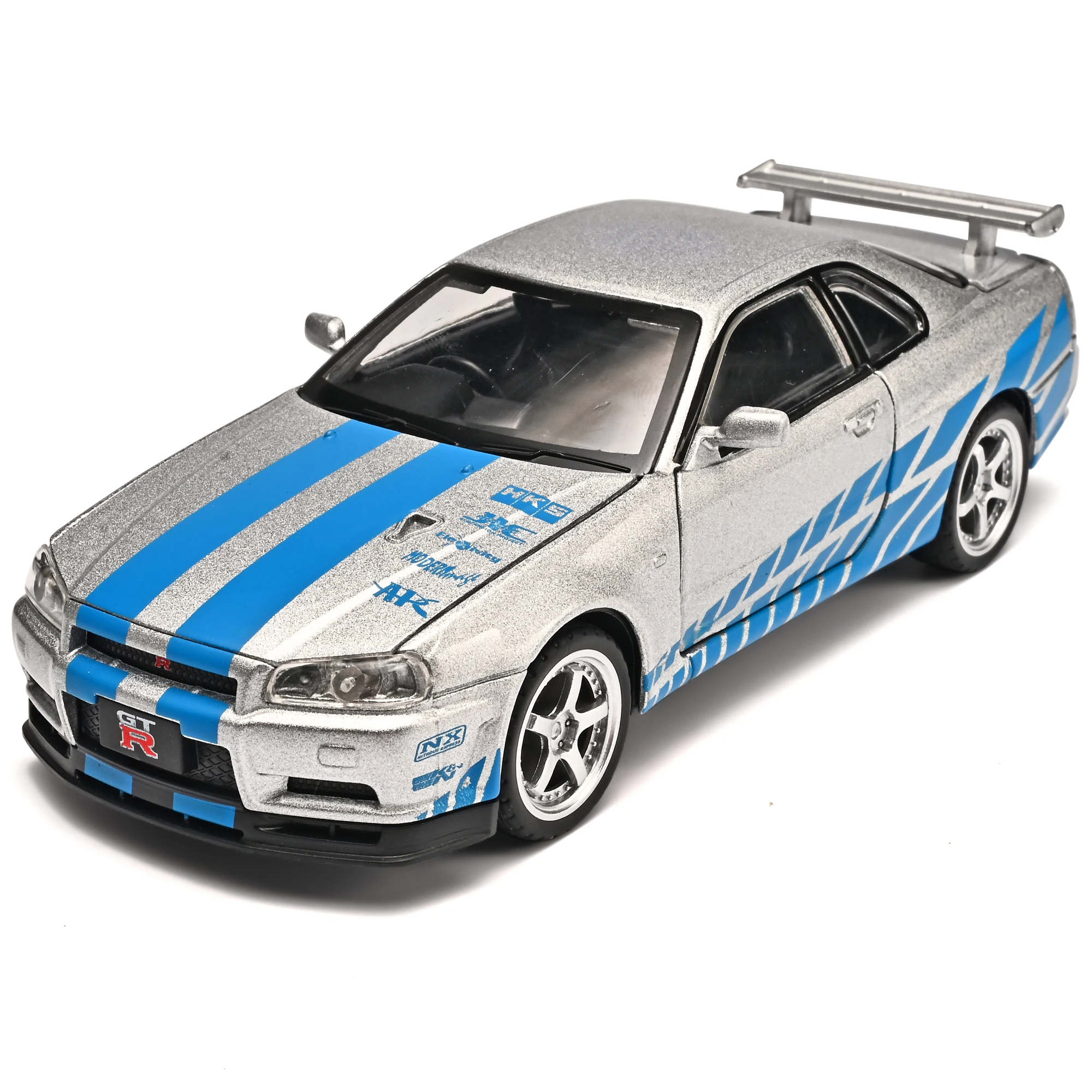 

1:32 scale GTR-R34 car model, can be used as living room decoration, adults can collect ornaments