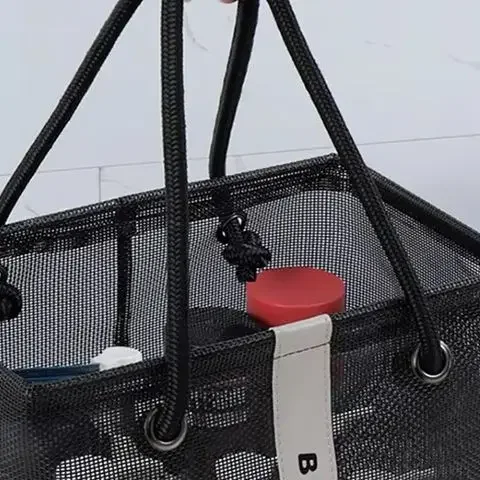 المحمولة كبيرة/صغيرة دش حقيبة شبكة حقيبة أدوات الزينة الرجال لوازم طب الأسنان السفر سلة التخزين منظم مقاوم للماء للحمام