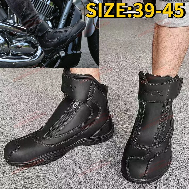 

Motorcycle Riding Boots for Men, All Season Anti Fall, Wear-resistant, Comfortable, and Outdoor Motorcycle Shoes