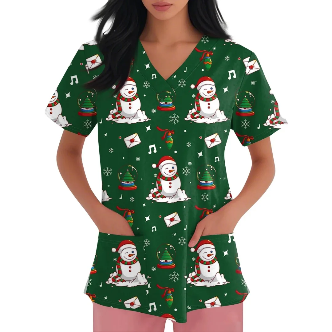 Nieuwe Mode 3D Happy Christmas Afdrukken Uniformen T-shirt Dames T-shirts Met Korte Mouwen Grappige Kerst Grafische Dameskleding Tees