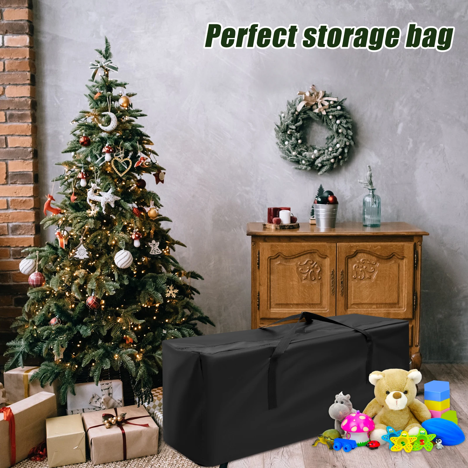 Furniture Cushion Storage Bag Waterproof 210D Oxford Cloth Outdoor Garden Christmas Tree Organizer Protective Cover Dustproof