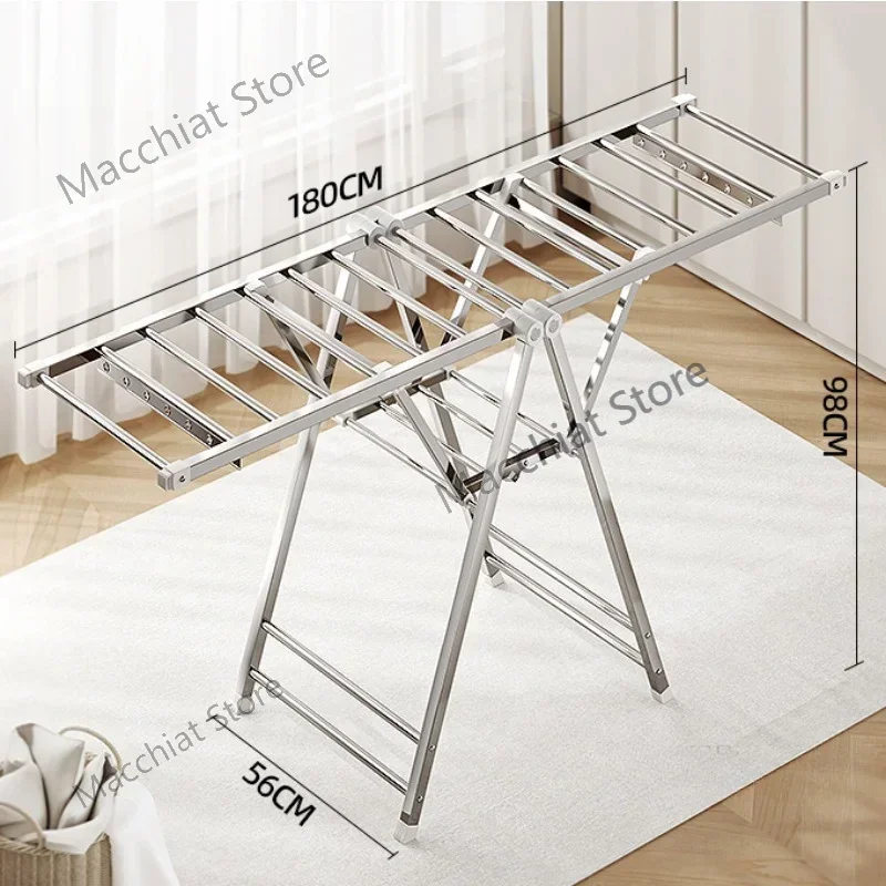 

Folding Clothes Hanger Floor Indoor Household Balcony Stainless Steel Outdoor Telescopic Hangers for Drying Quilts and