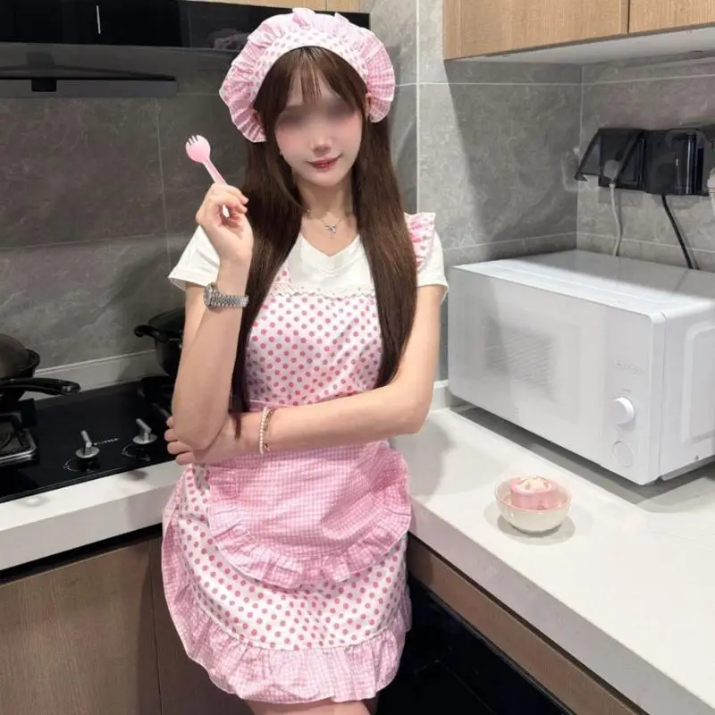 72XE kuchenny fartuch kuchenny regulowany wzburzyć pokojówka fartuch francuskie nakrycia głowy kostium pokojówki pokojówka