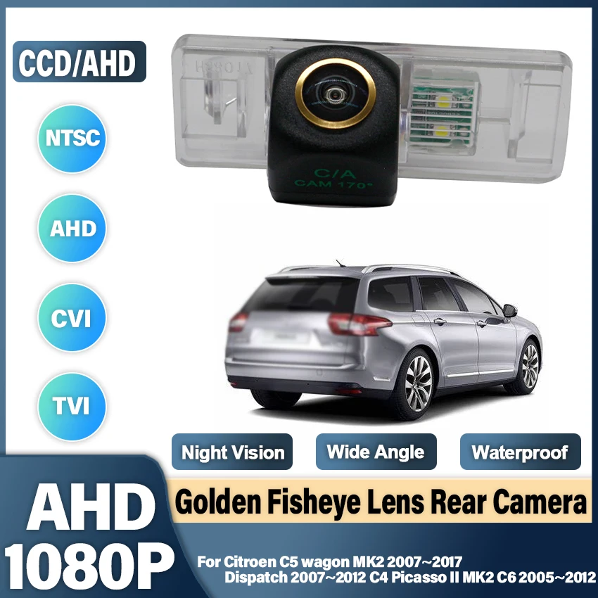 Fisheye Lens Rear View Camera For Citroen C5 wagon MK2 2007~2017 Dispatch 2007~2012 C4 Picasso II MK2 C6 2005~2012 Car Monitor