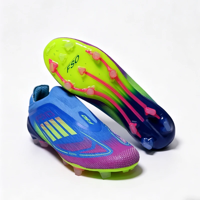 F50 High Quality Mens Football Boots FG/TF Without-lace Training Studded Fast Soccer Cleats Non Slip Football Shoes Boys 35-45