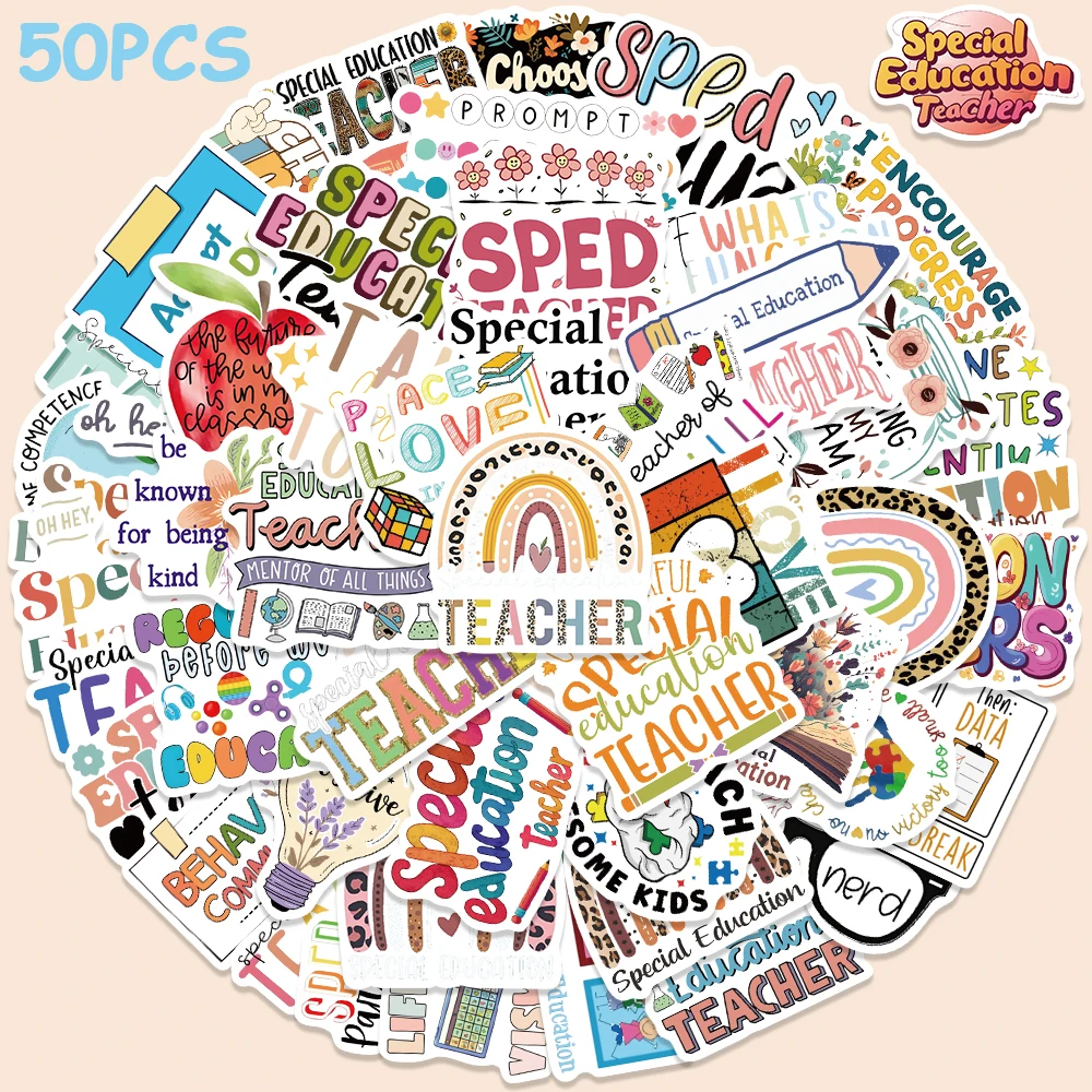 

50pcs Special Education Stickers For Laptop Luggage Skateboard Notebook Scrapbook Waterproof Stickers