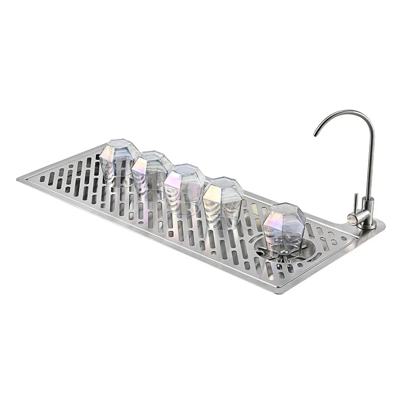 

Мойка для стаканов из нержавеющей стали, высоконапорная, настольная, с поддоном для слива