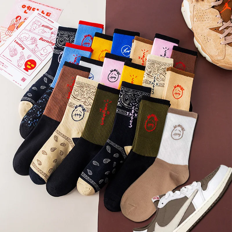 Herrensocken Cactus Jack Skate Neue SCHWARZE Crew-Socken Mode Bandanas Lustige Streetwear Hip Hop 27-Stil Herrengeschenke – Detail 4