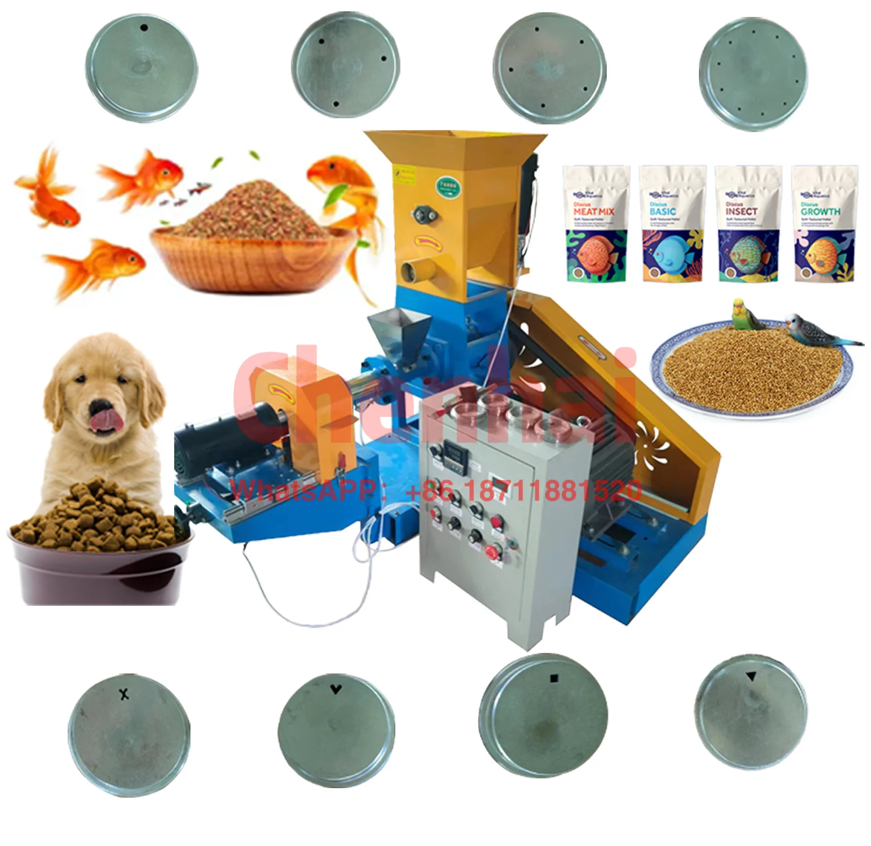 

Floating Fish Feed Machine Engine Fish Feed Extruder Pellet Machine Fish Dog Food Feed Making Machine with CE