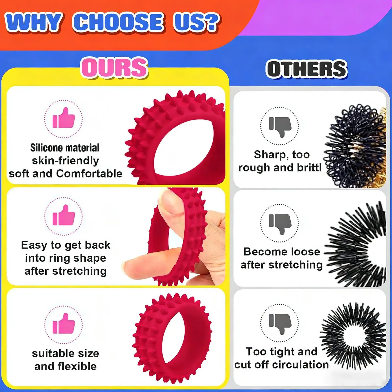Sensory Fidegts Toys Silicone Sensory Bracelet Sensory Stone Antistress Ring For Kids Adults Autism Anxiety Fidgets Toy