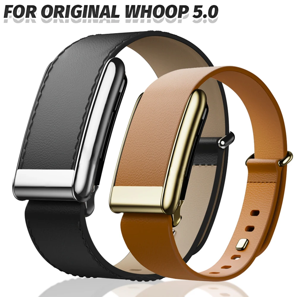 

Original Leather Strap For WHOOP 5.0 WristBand Waterproof and Sweatproof Soft Adjustable Straight Narrowing Leather Wristband