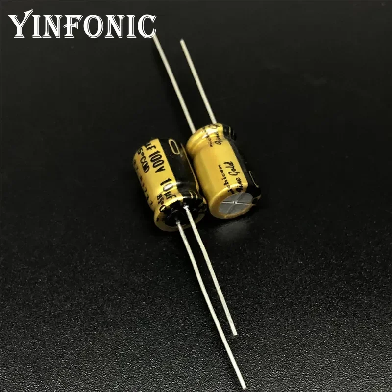 10Pcs/Lot 10uF/100V NICHICON FG(Fine Gold) 8x11.5mm 100V10uF Top Grade Audio Electrolytic Capacitor