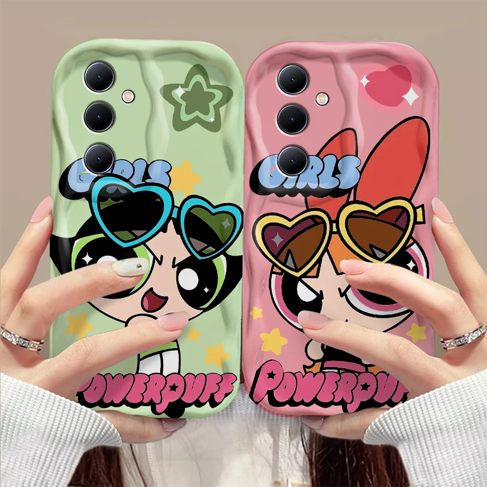 

Cute P-Powerpuff Girls 3D Wave Case For Xiaomi Redmi 13C 12 12C 10 10C 9 9C A1 A2 K50 K40 Note 13 12 11 10 Pro Plus 4G 5G Cover