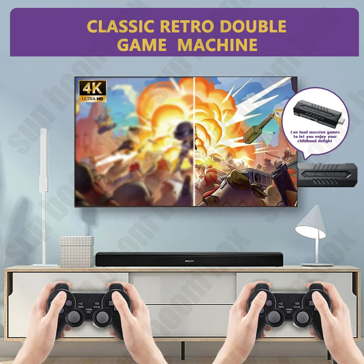 Imagem -03 - Console de Videogame Retrô Gd10 Pro 4k Vara 3d Jogos hd Vara Controlador sem Fio tv 40 Mais Emulador para Ps1 N64 128g 128g