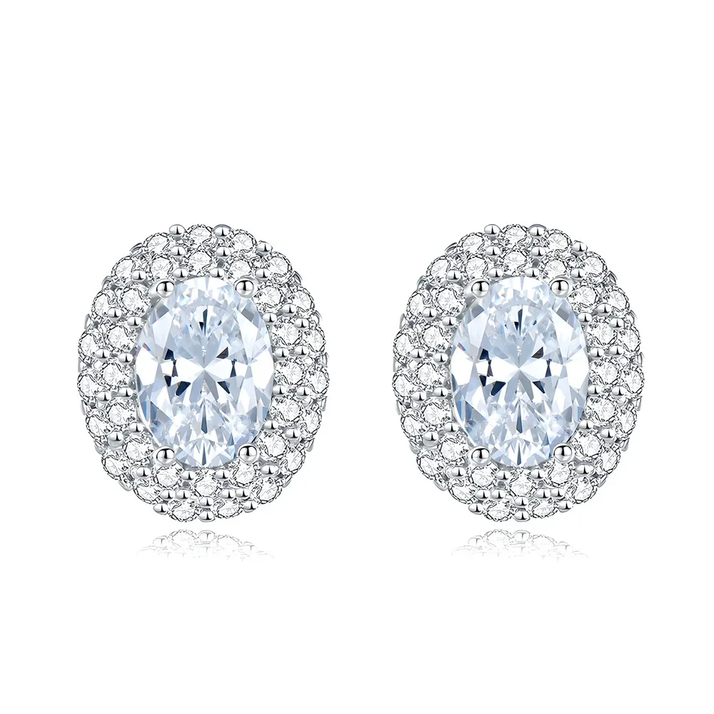 MuShan Jewelry 925 Sterling Silver Stud Earrings Dangle High Carbon Diamond Elegant Her Gift Women Earring Fine Jewelry