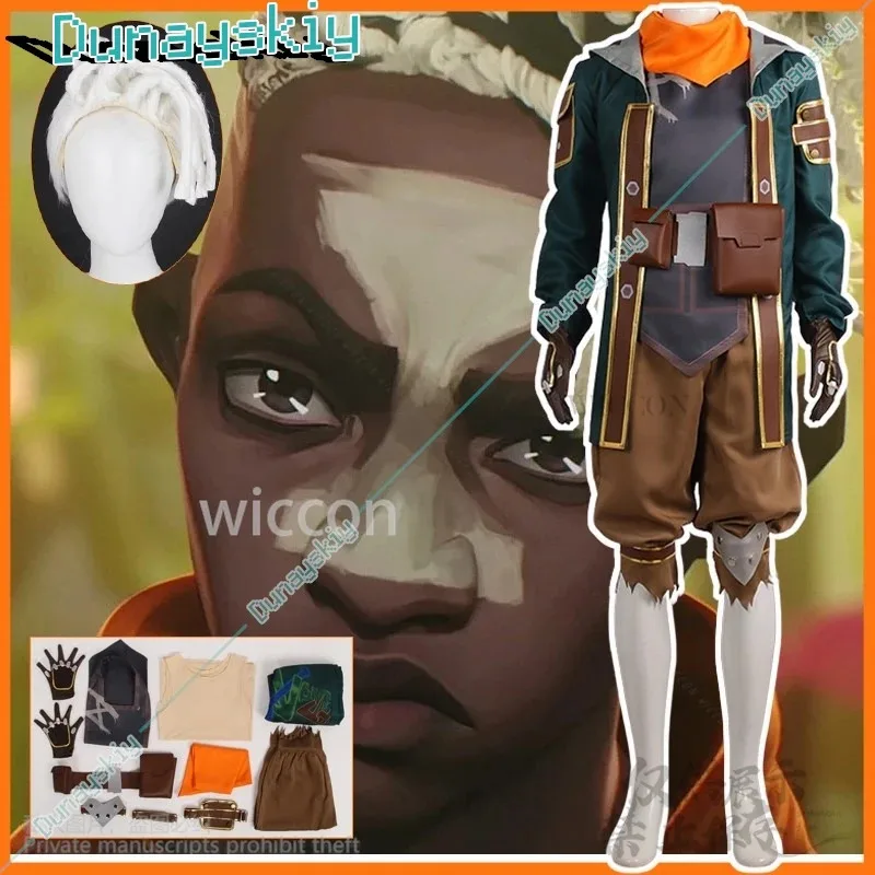 

Аниме LOL Arcane Game Косплей Костюм Экко Куртка Брюки Униформа Парик Полный комплект для мужчин и женщин Хэллоуин Рождественский наряд по индивидуальному заказу