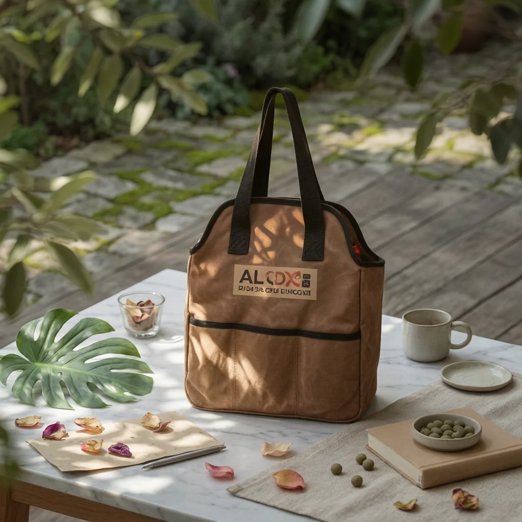 Garden Tool Bag Multiple Pockets Waxed Canvas Tool Bag Structured Abrasion Resistant for Gardeners