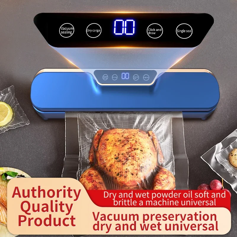 LCD   household food automatic vacuum sealing machine, with high suction force and simple operation