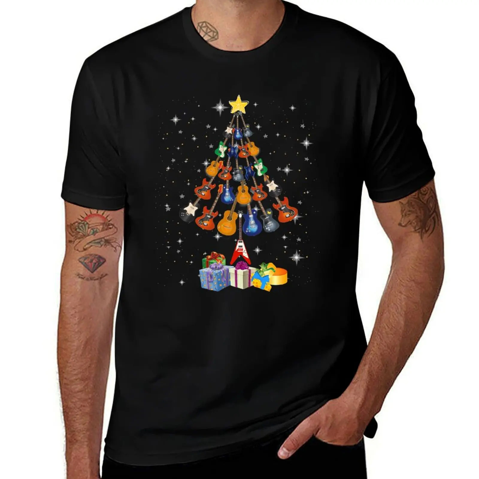 

Christmas Gift T-Shirt funny man T-Shirt t gift cotton Tree pack Guitarist Guitarist for shirts Xmas tee Guitar