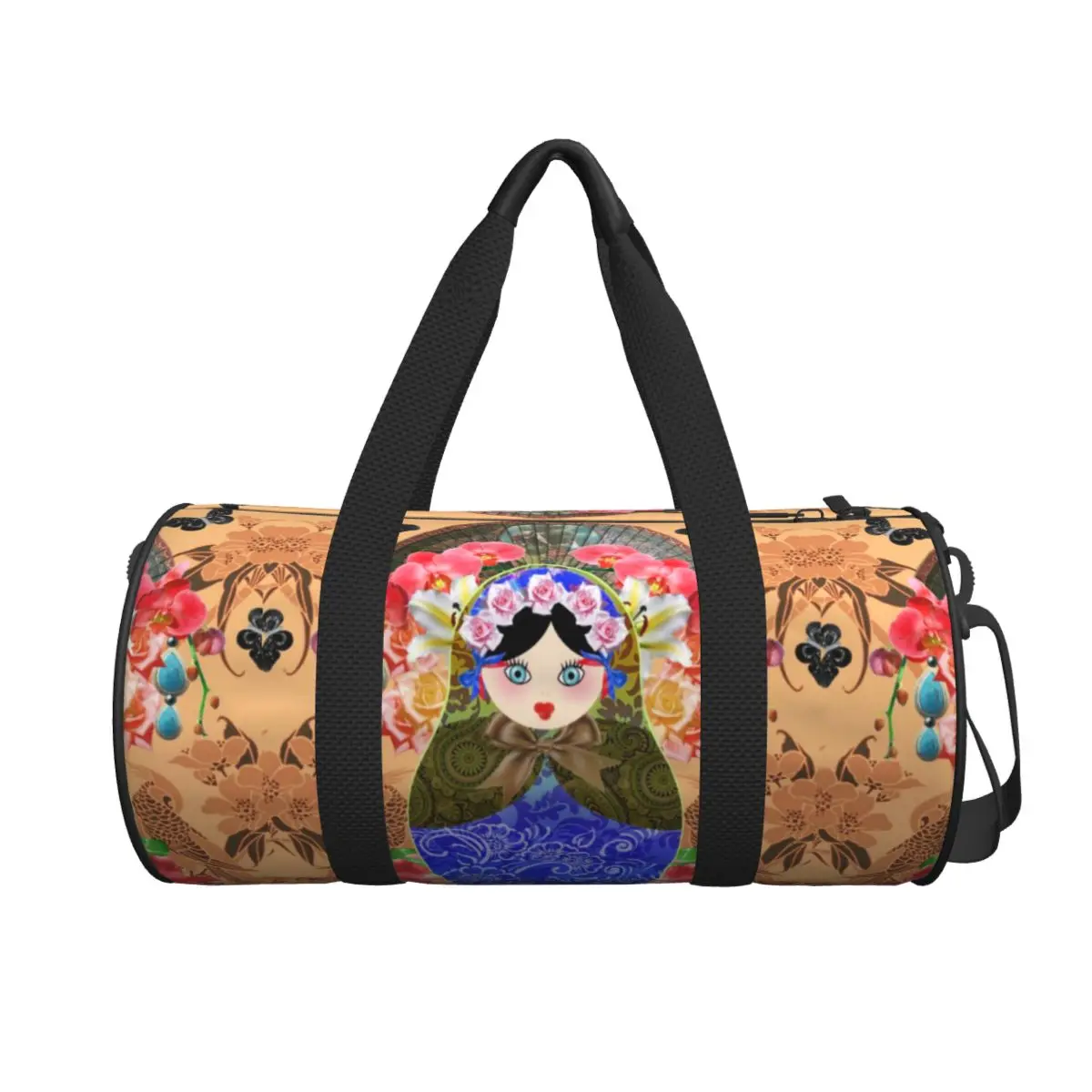 Boneca russa vintage bonita bolsa de viagem para homens, bolsa de ginástica, personalizada, grande capacidade, gráfico, esportes, bolsas de fitness, bolsas Oxford, moda