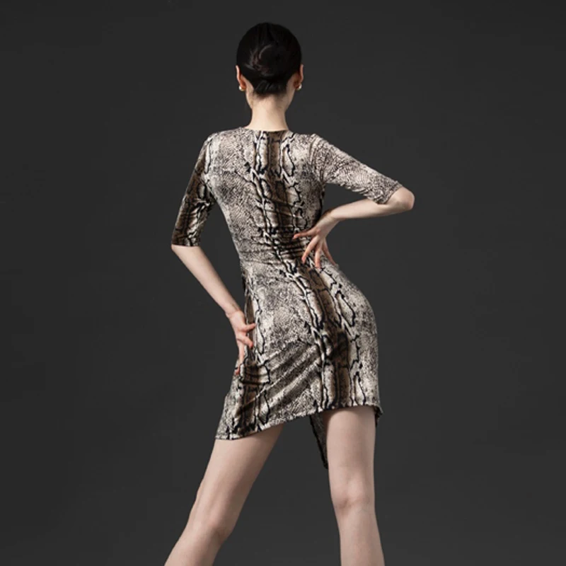 Sukienka do tańca latynoamerykańskiego Samba Rumba dla dorosłych, 5 kolorów, damska sukienka konkursowa do tańca towarzyskiego, z krótkim rękawem, nowoczesna sukienka do tańca XS9963