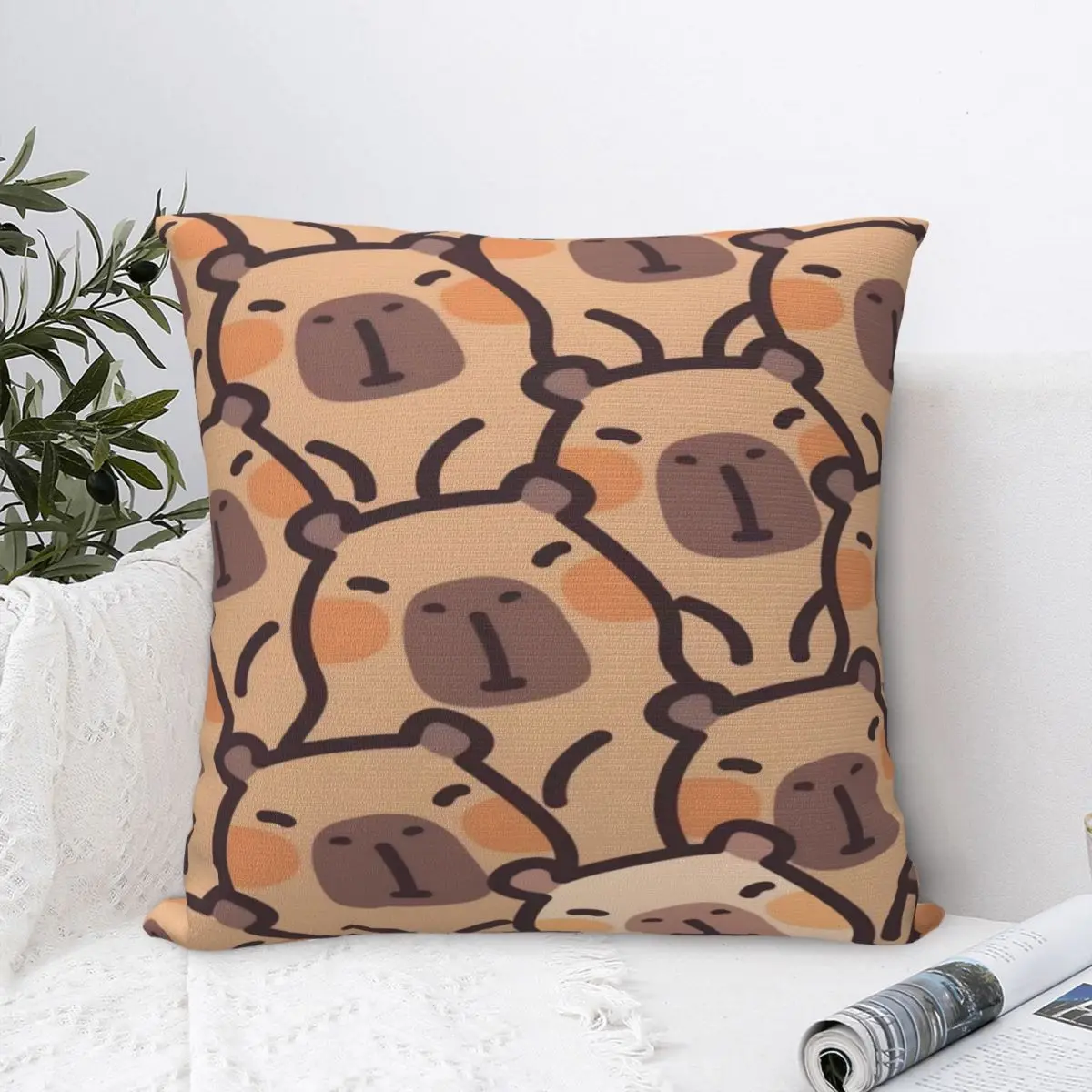 كابيبارا الكرتون كيس وسادة موردن وسادة غطاء لينة مخصص لتقوم بها بنفسك غطاء الوسادة سادات ل أريكة ديكور المنزل #1