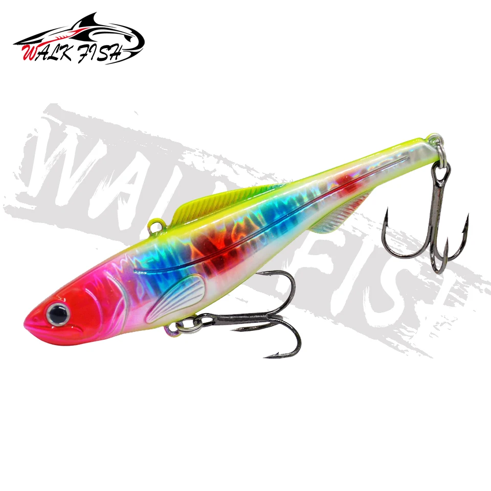 WALK FISH New 1Pcs Winter Ice Fishing Lure 9cm/26g Sinking Isca Artificial Rattlin Vibration VIB Hard Bait Crankbait Treble Hook